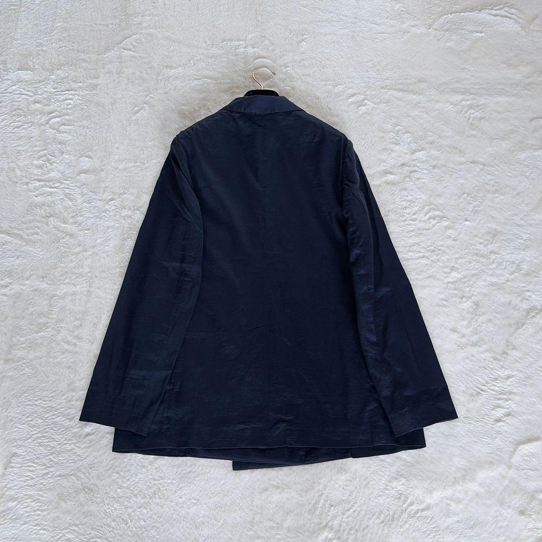 美品✨【セオリーリュクス】リネン混ダブルブレストジャケット ネイビー 40 L