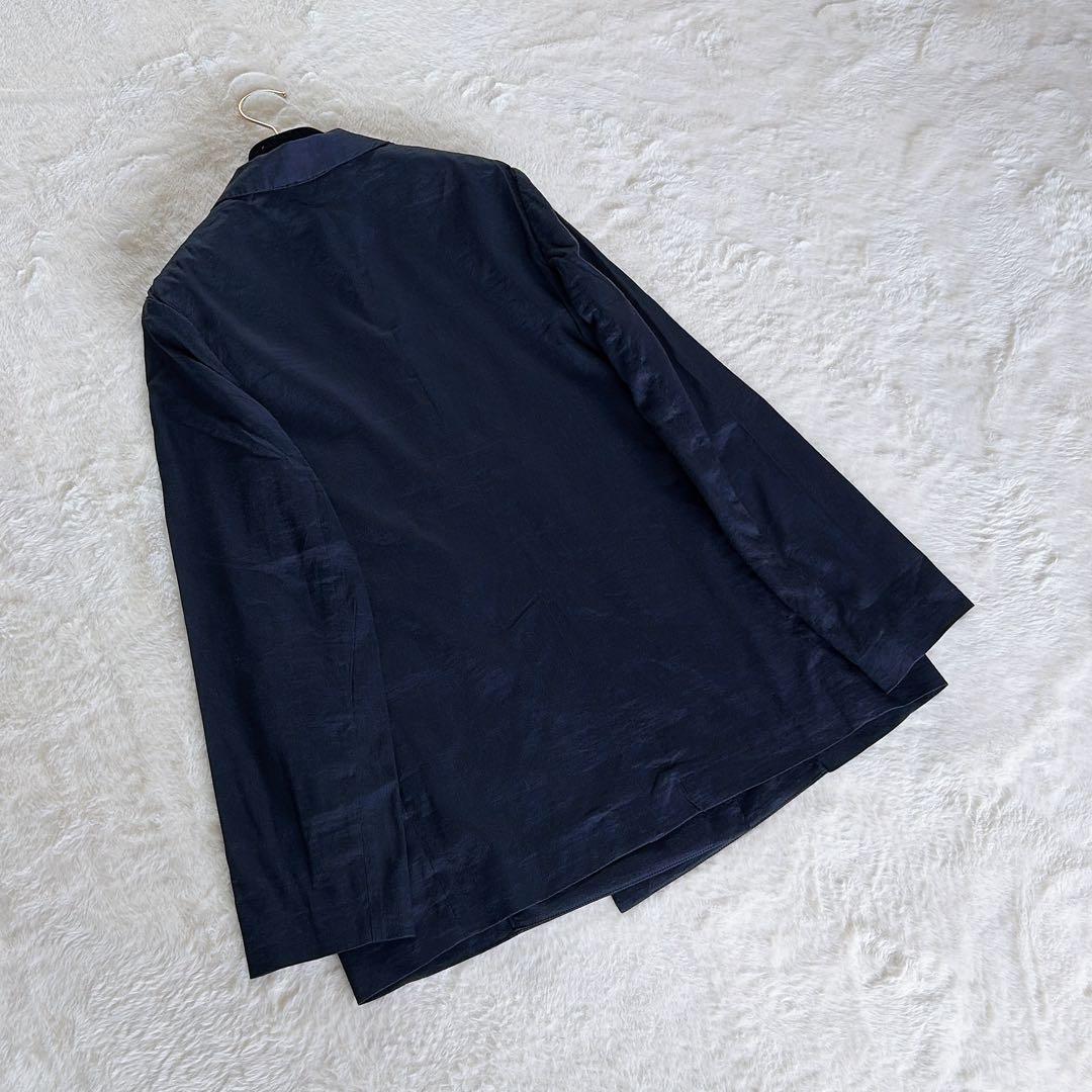美品✨【セオリーリュクス】リネン混ダブルブレストジャケット ネイビー 40 L