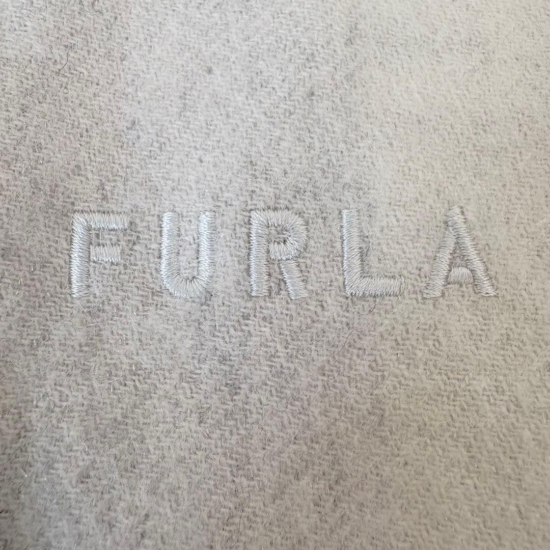新品未使用タグ付✨FURLA　マフラー　洗えるカシミヤ　ラメ　起毛感　ロゴ刺繍