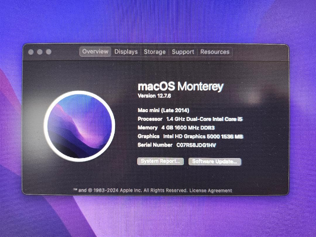 Apple Mac mini (Late 2014) 本体
