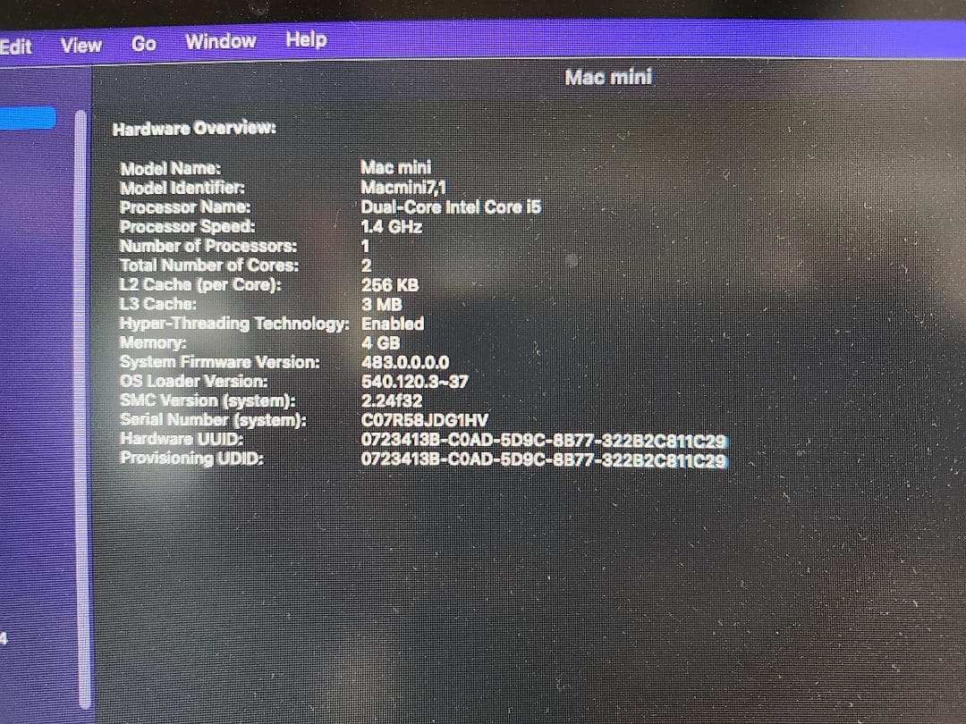 Apple Mac mini (Late 2014) 本体