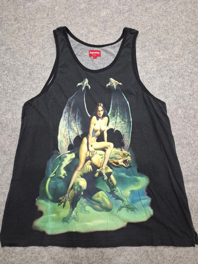 シュプリーム　タンクトップ　 Boris Vallejo 黒　L