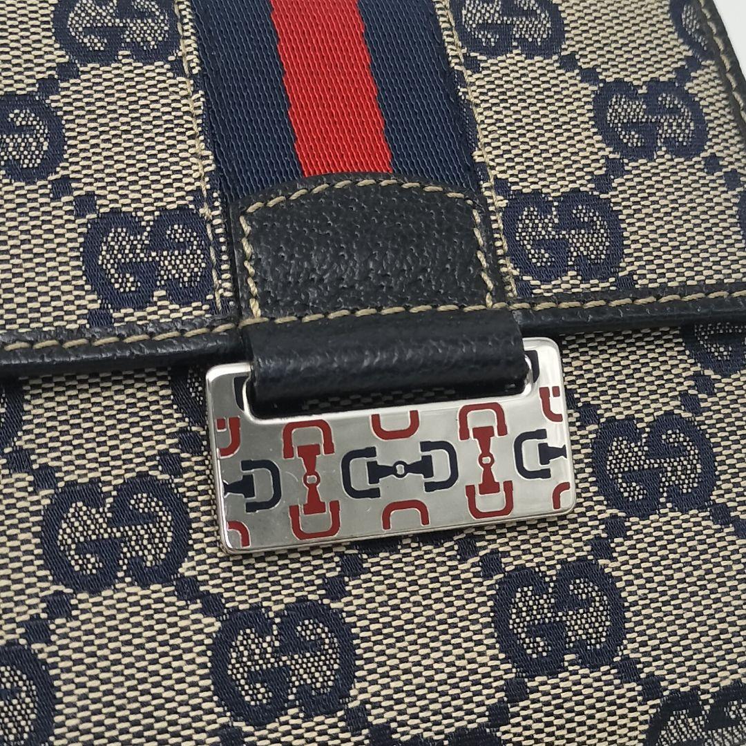 未使用に近い✨グッチ　折り財布　シェリーライン