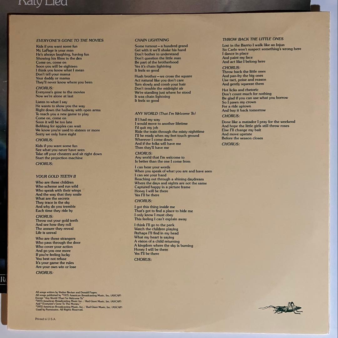 US盤 Steely Dan / Katy Lied 初期盤 コーティングカバー