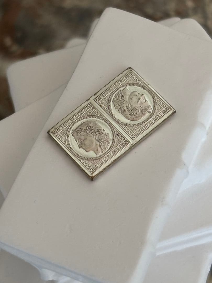 フランス女神セレス 切手モチーフ シルバープレート 1849 STERLING