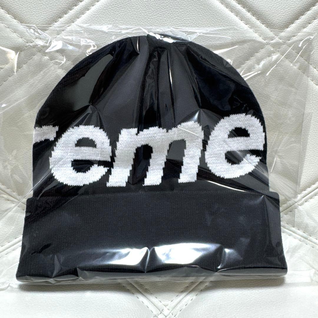 【25FW新品】Supreme Big Logo Beanie \"Black\"