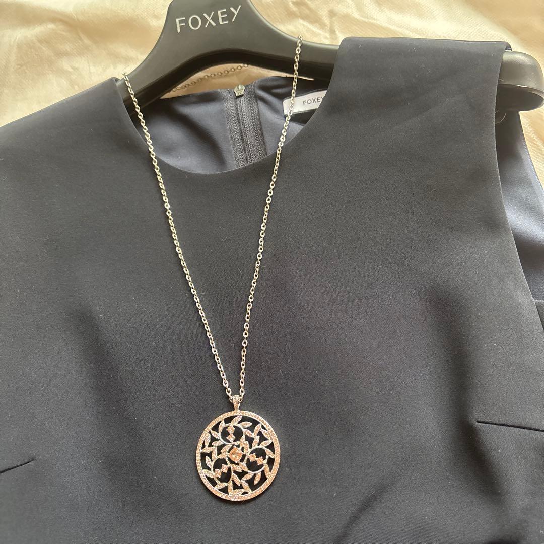 ♡フォクシーパレットワンピース♡ 38 ネイビー　美品