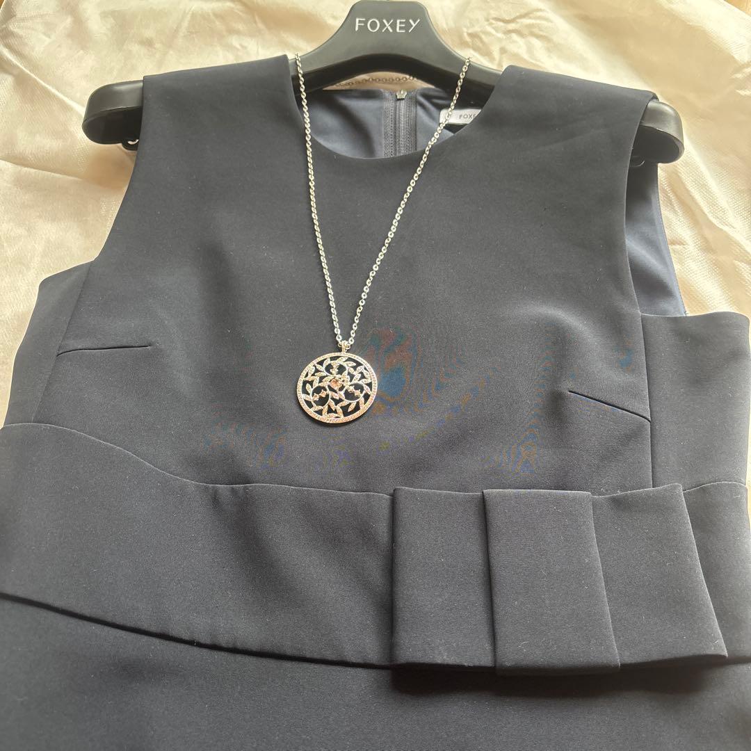 ♡フォクシーパレットワンピース♡ 38 ネイビー　美品