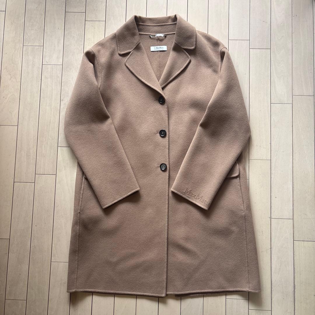 ◾️美品◾️S MAX MARA／PRIAMO ピュア／コート／キャメル／42