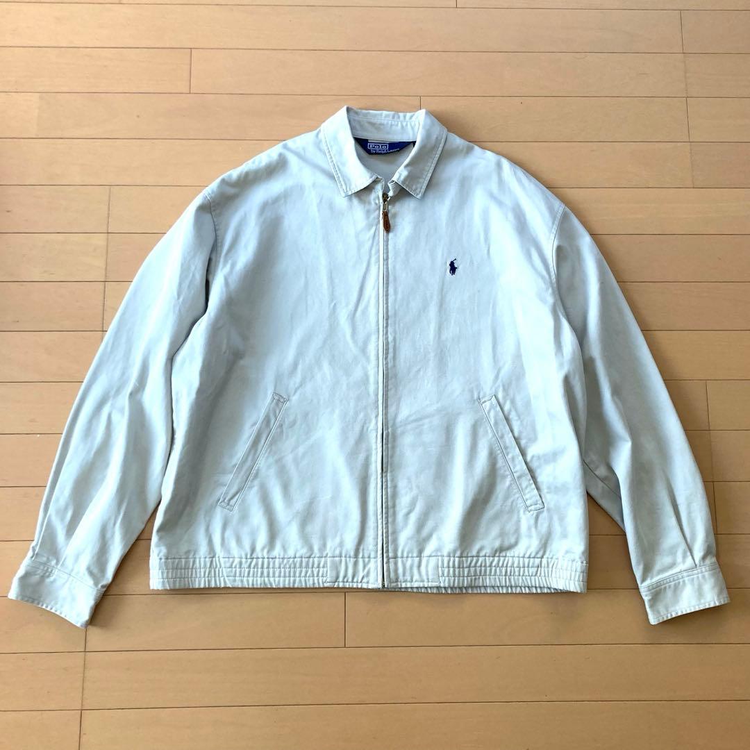 【90s】ポロラルフローレン スイングトップ ベージュ 厚手 ポルトガル製 L