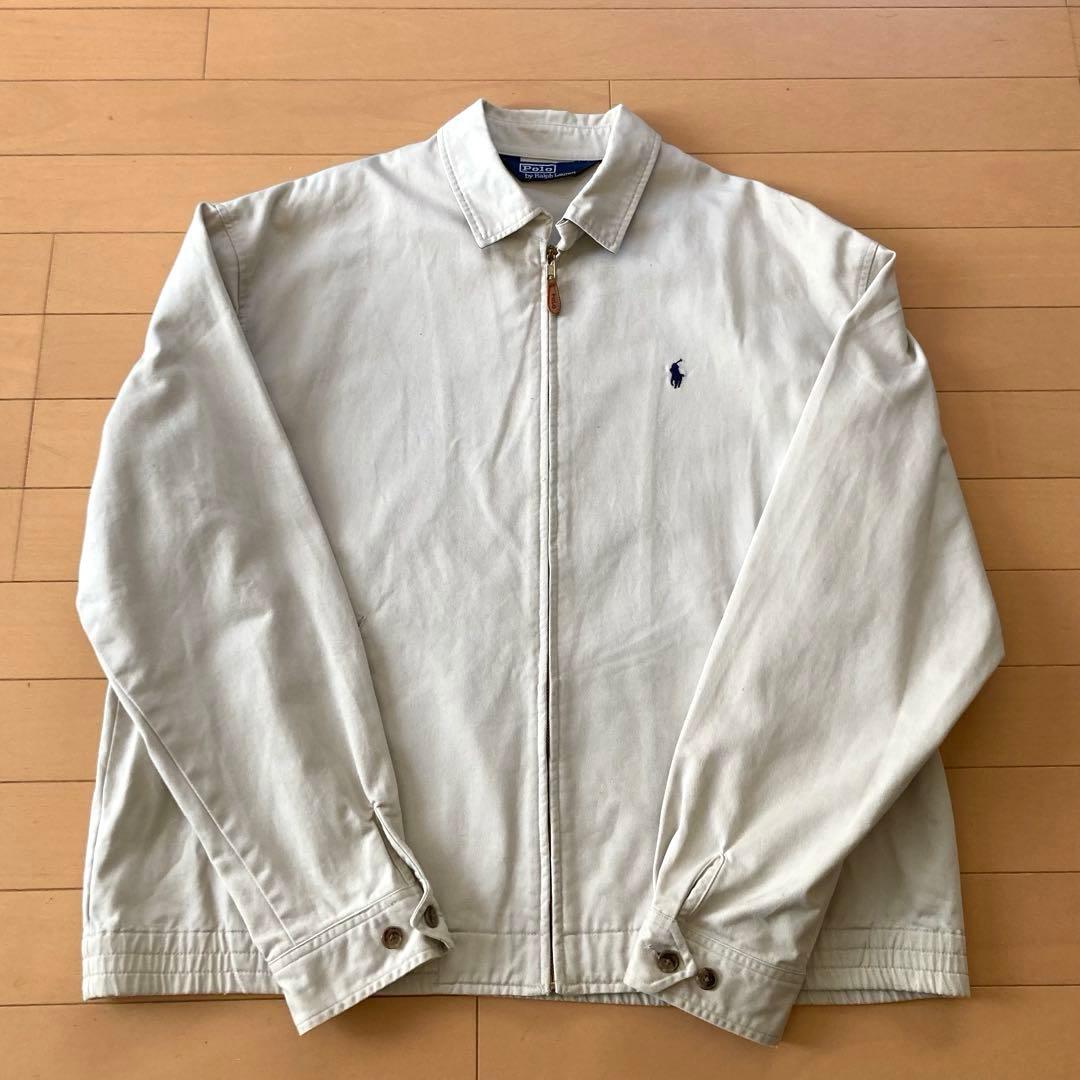 【90s】ポロラルフローレン スイングトップ ベージュ 厚手 ポルトガル製 L