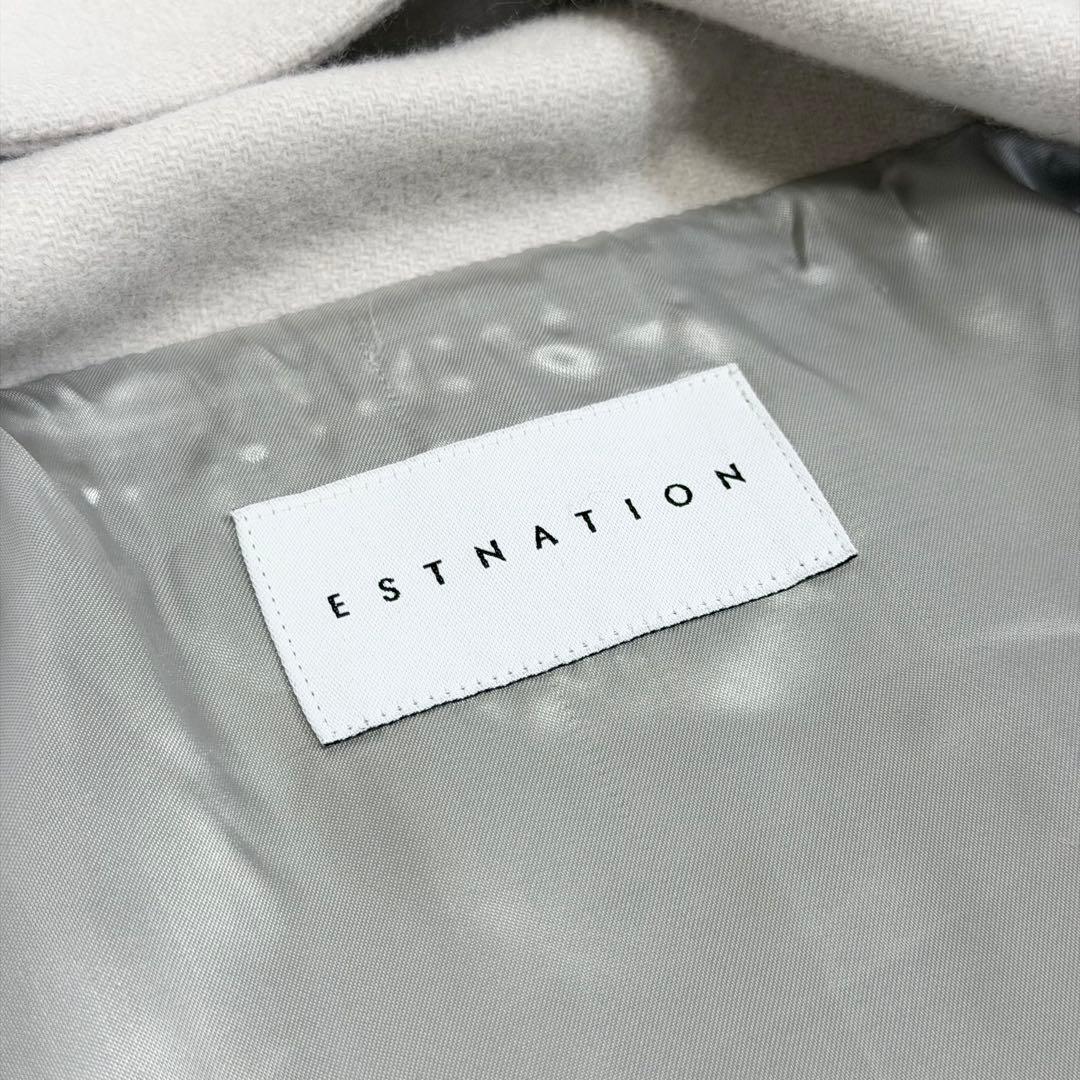 ESTNATION ダッフルコート カシミヤ グレージュ 　トグル　フード　秋冬