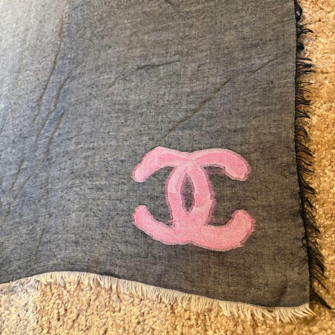Chanel CCロゴ カメリア　大判ストール