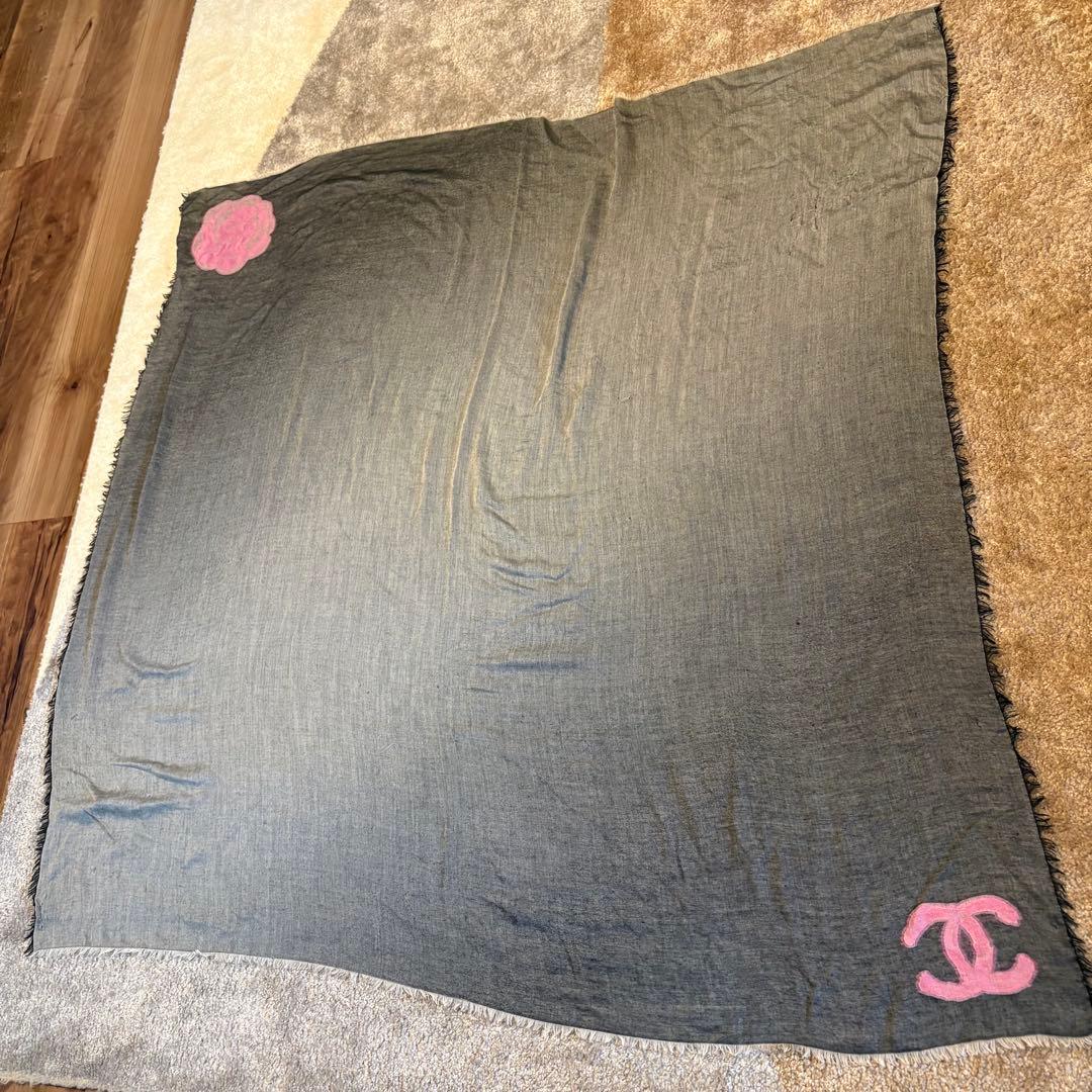 Chanel CCロゴ カメリア　大判ストール