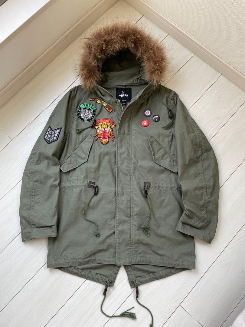 M stussy ステューシー モッズコート ワッペン バッジ モッズパーカー