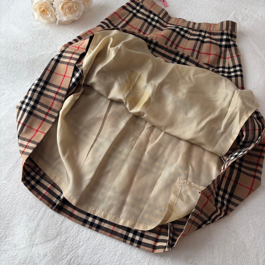 定番✨Burberry プリーツスカート　ノバチェック ベージュ 11号