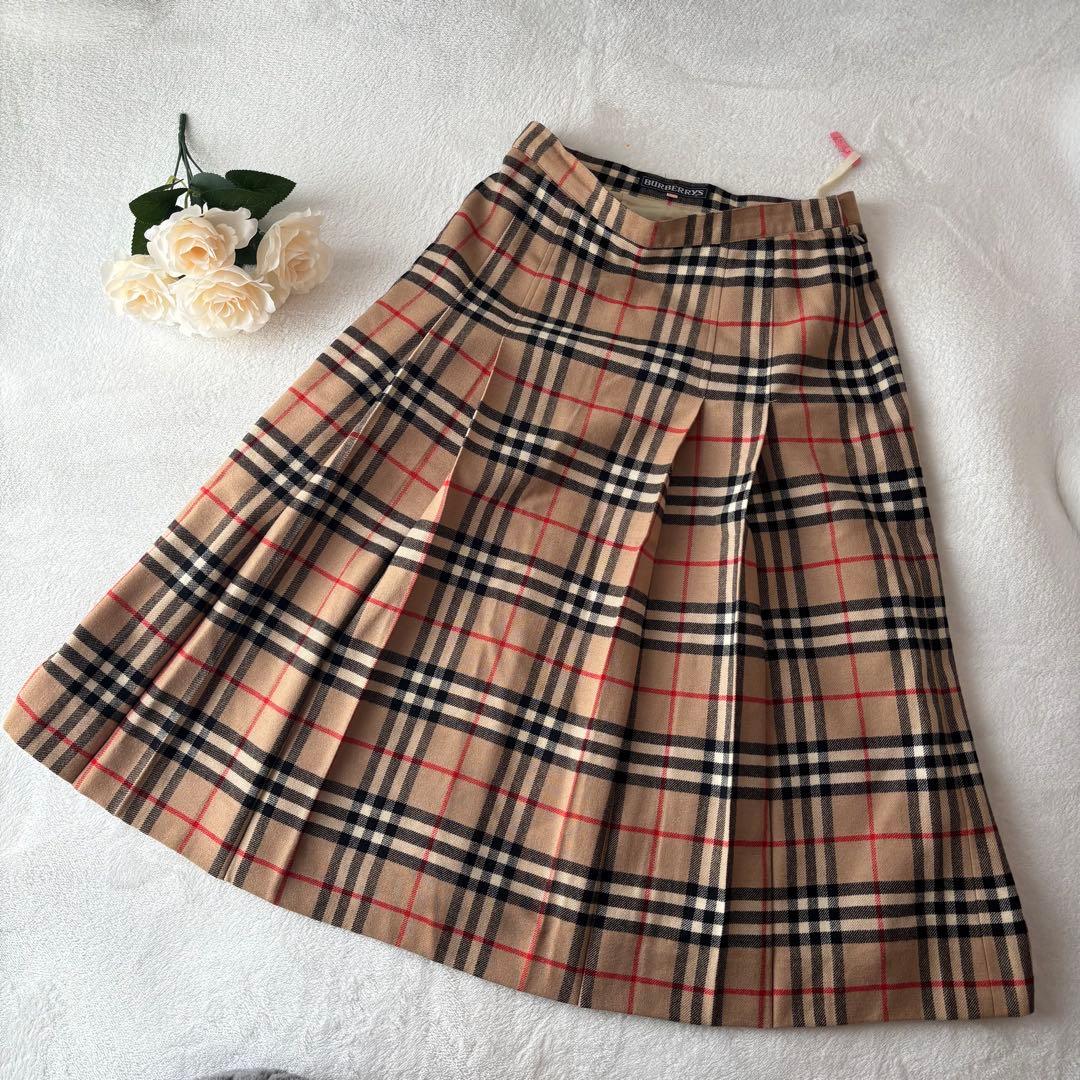 定番✨Burberry プリーツスカート　ノバチェック ベージュ 11号