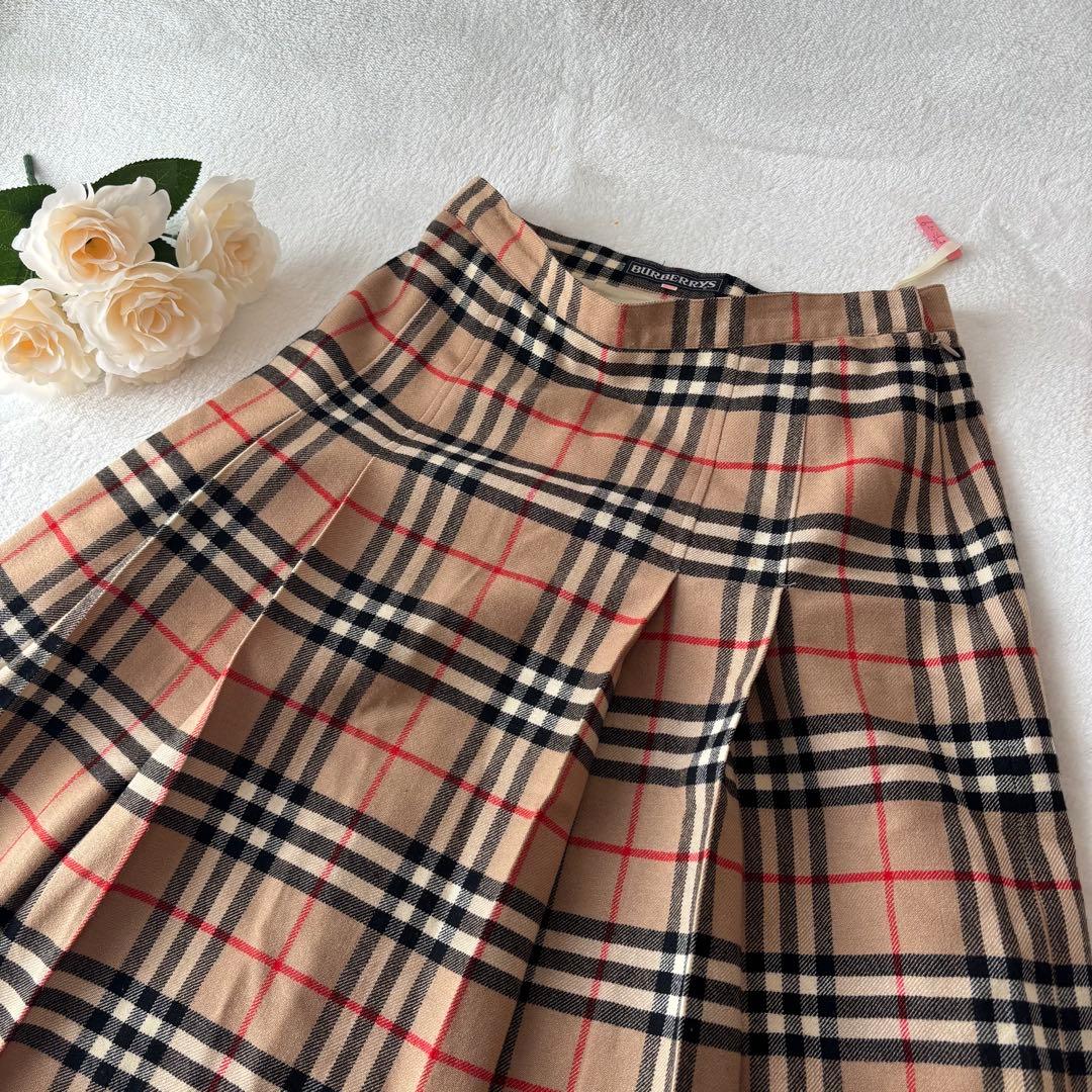 定番✨Burberry プリーツスカート　ノバチェック ベージュ 11号