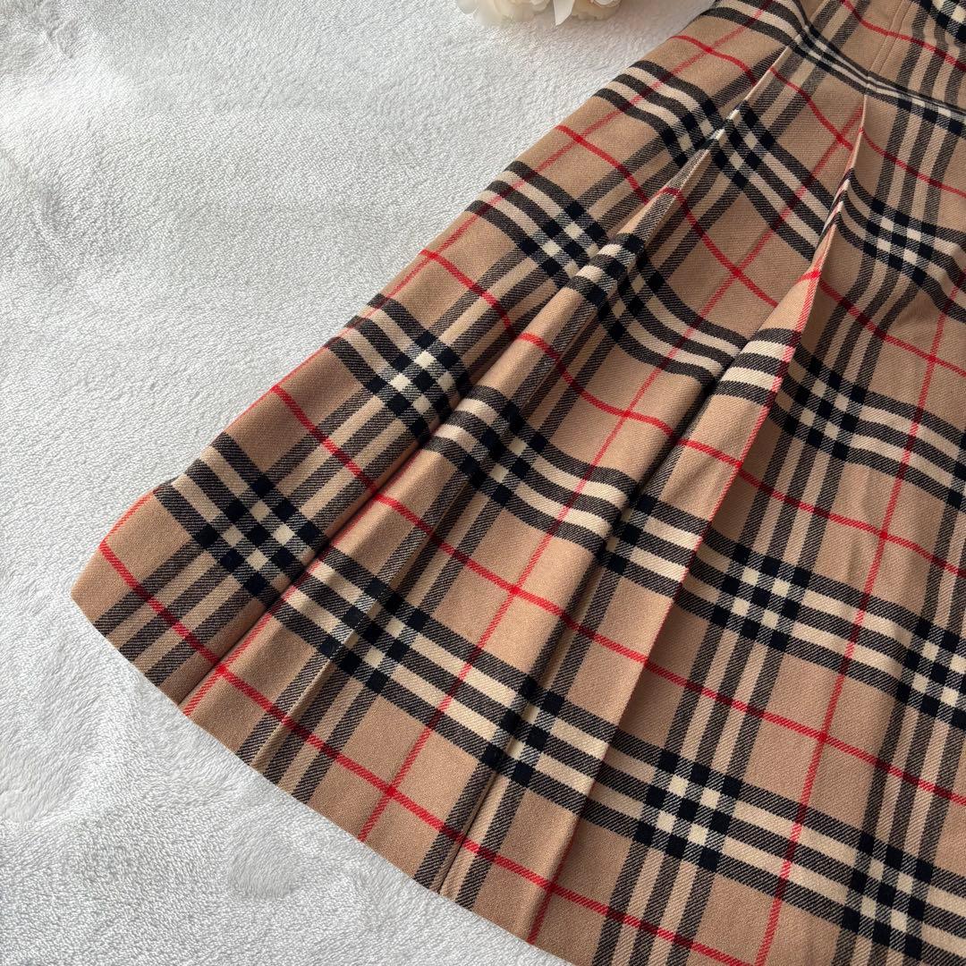 定番✨Burberry プリーツスカート　ノバチェック ベージュ 11号
