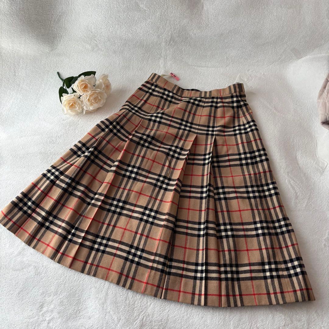 定番✨Burberry プリーツスカート　ノバチェック ベージュ 11号