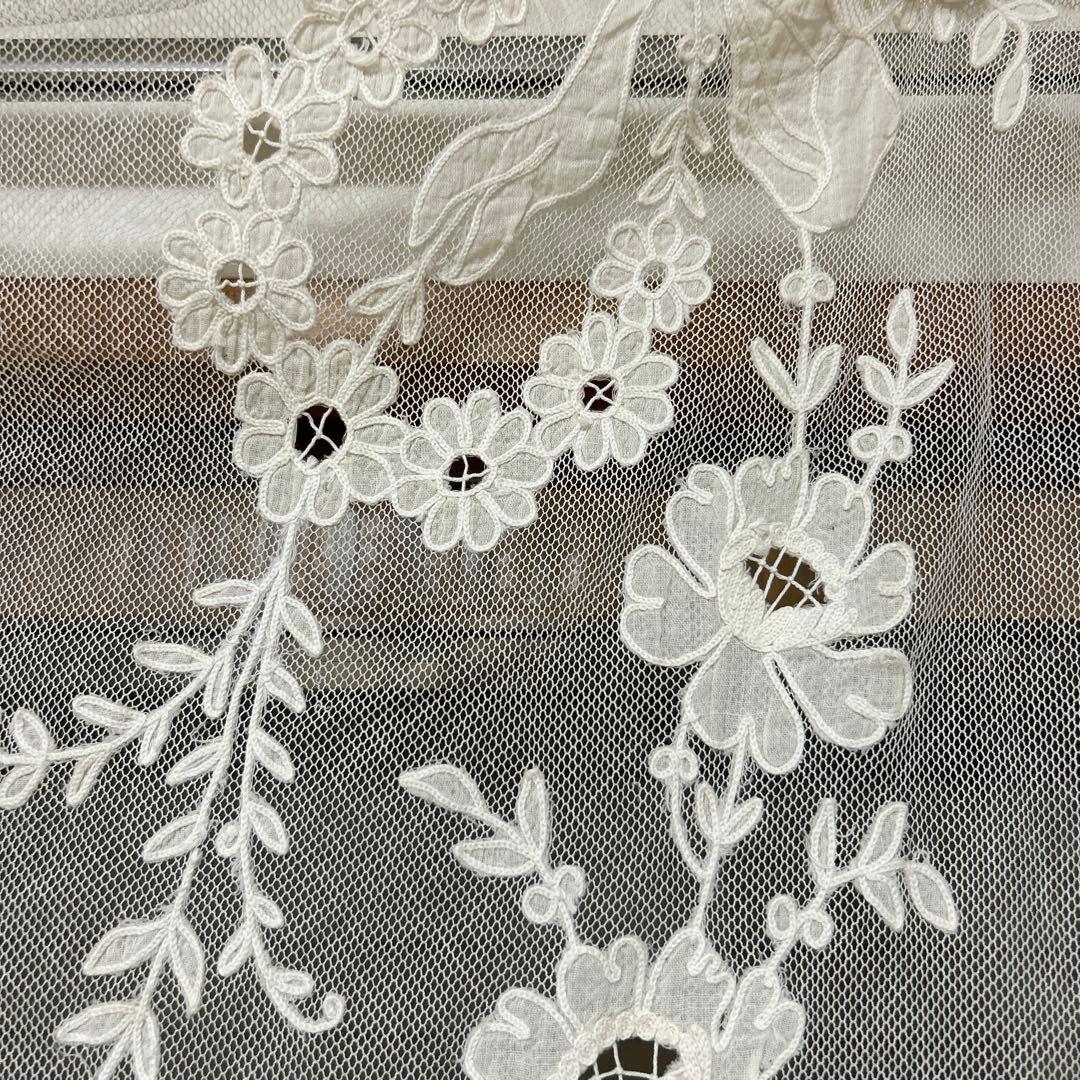 フランスアンティークレース　コーネリー刺繍