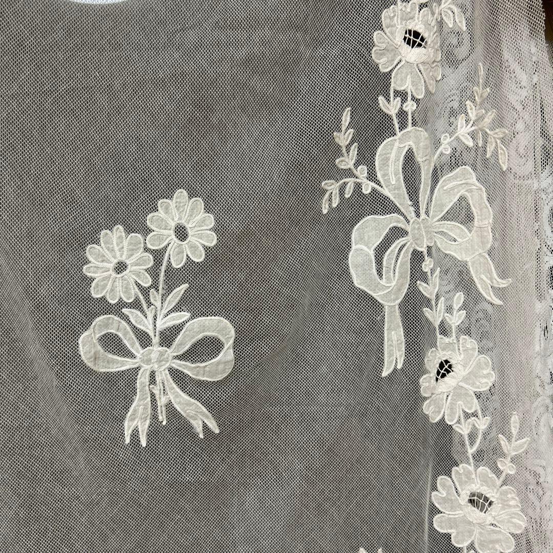 フランスアンティークレース　コーネリー刺繍