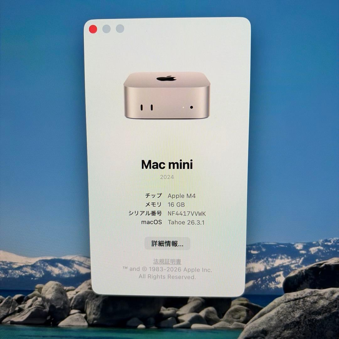 Macデスクトップ Apple Mac mini M4 16GB
