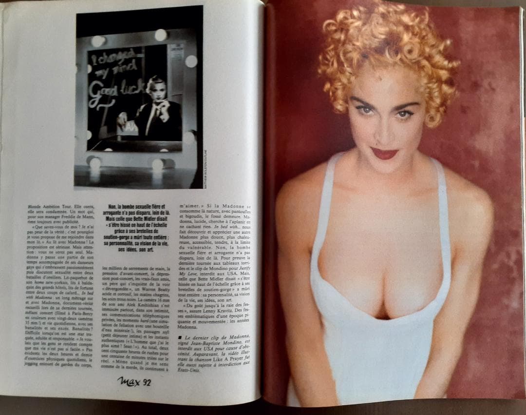 MADONNA　表紙特集雑誌　Max!　 (1991年 )　フランス雑誌