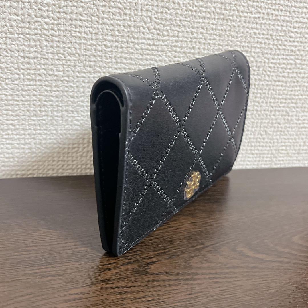 トリーバーチ　財布　ブラック　ゴールド　二つ折り財布　ミディアムウォレット
