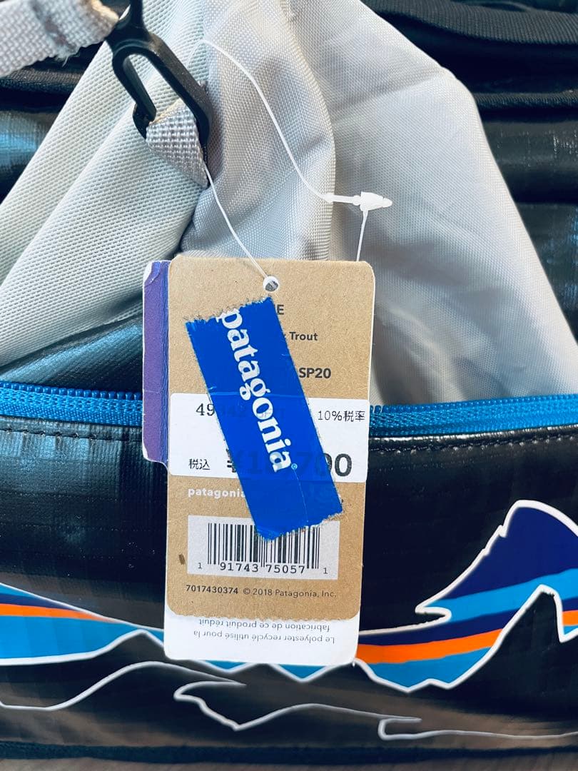 希少Patagonia ブラックホールダッフル Fitz Trout 55L