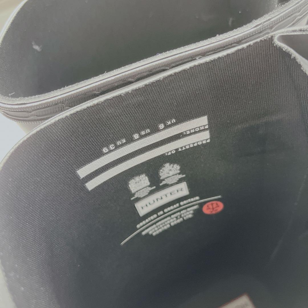 未使用級✨HUNTER レインブーツ ラバー 黒 UK6 ベルト