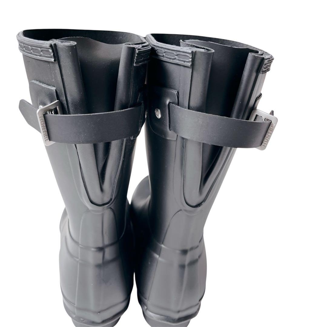 未使用級✨HUNTER レインブーツ ラバー 黒 UK6 ベルト