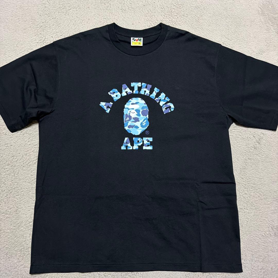 APE BAPE BLUE CAMO COLLEGE LOGO tシャツ 3XL