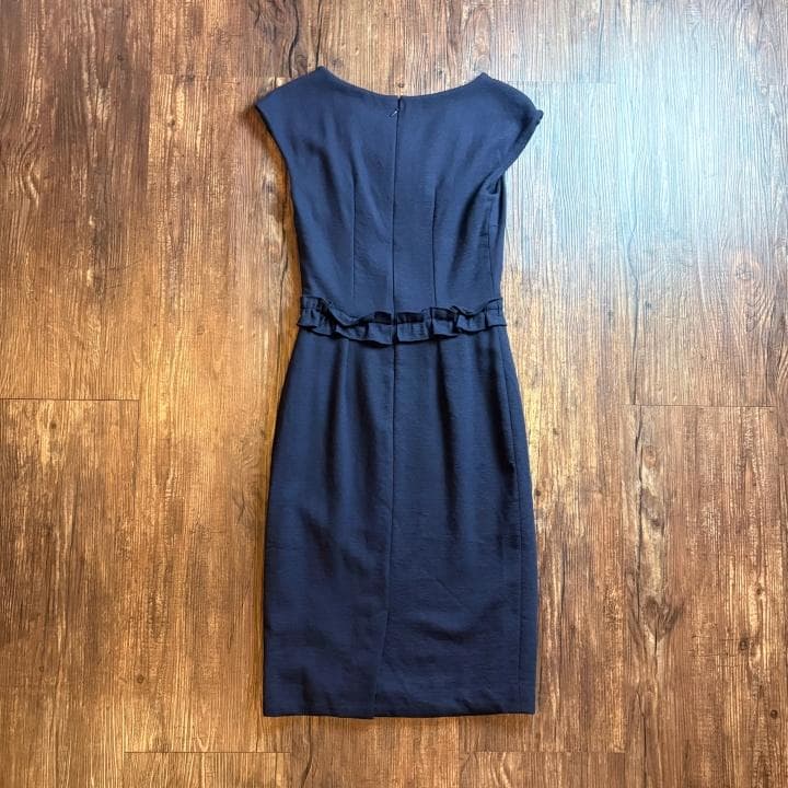 【古着】Christian Dior 膝丈ワンピース ミッドレングス ネイビー