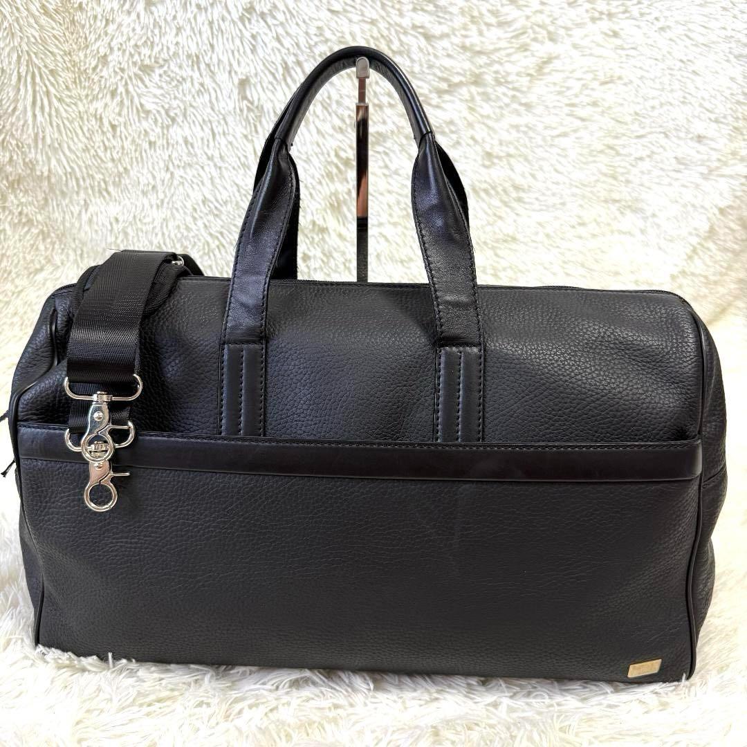 ダンヒル dunhill ボストンバッグ 2way ロゴ 内総柄 レザー◎