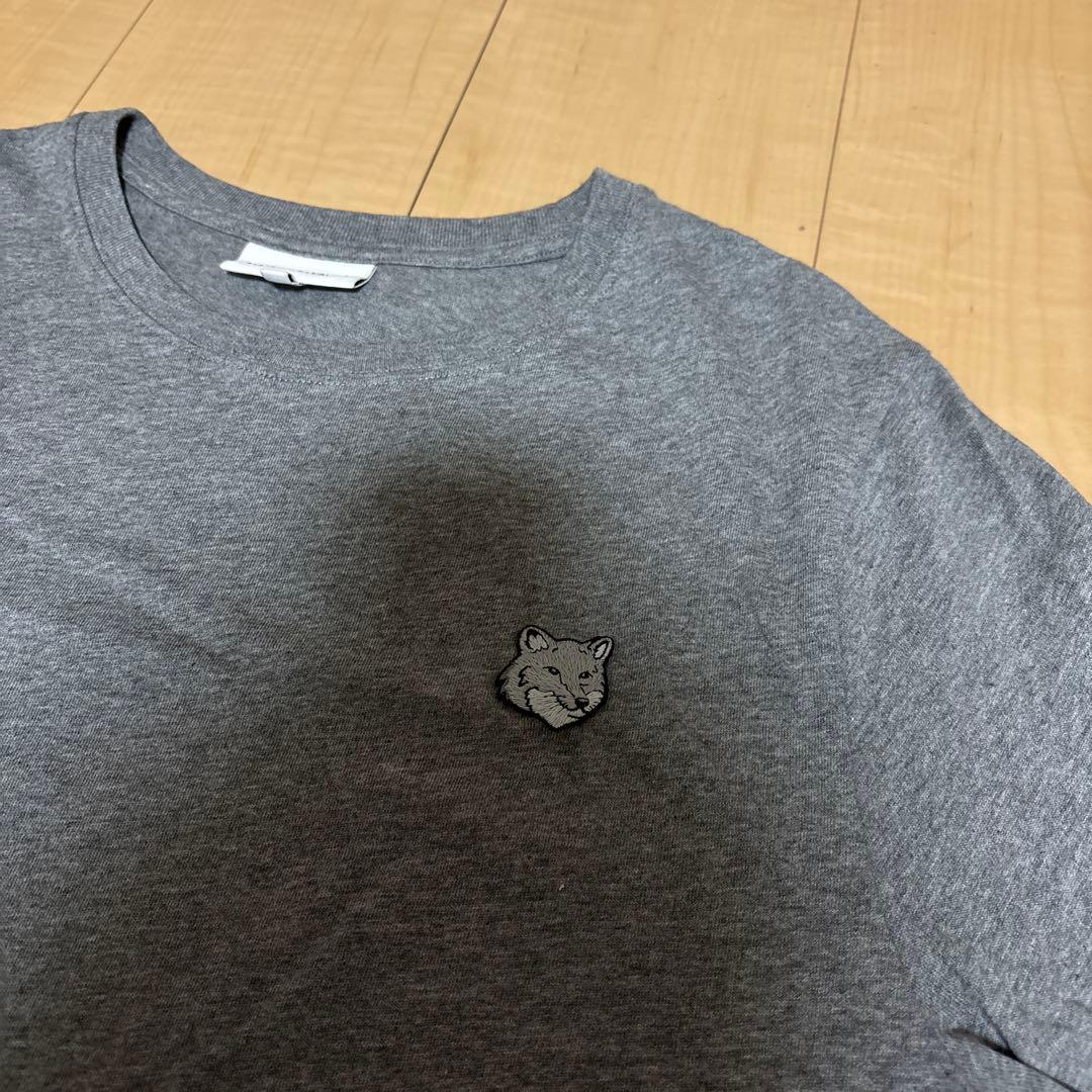 メゾンキツネ　Tシャツ　メンズ　Lサイズ　カットソー　トレーナー　グレー