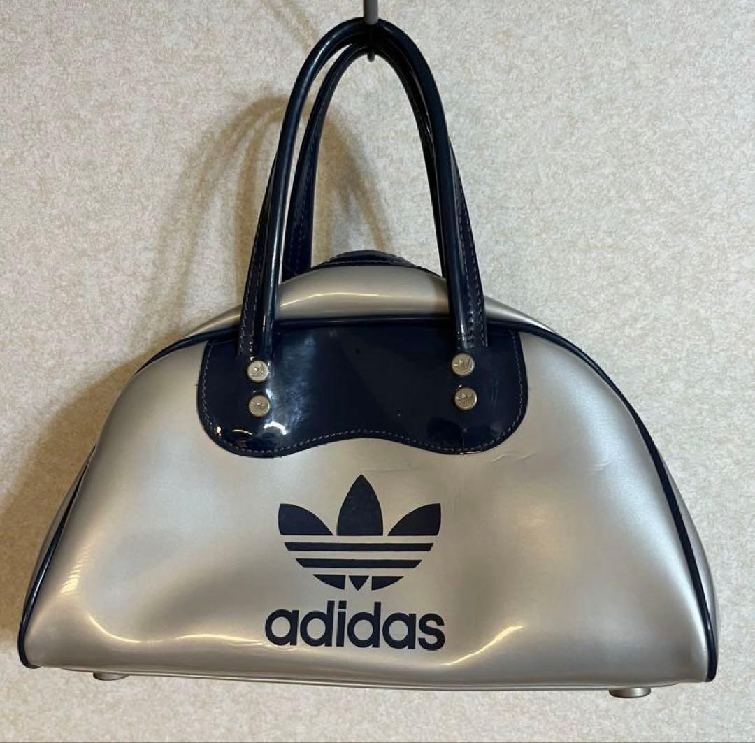 【レア美used✨】adidas エナメルミニボストンバッグ90'sヴィンテージ