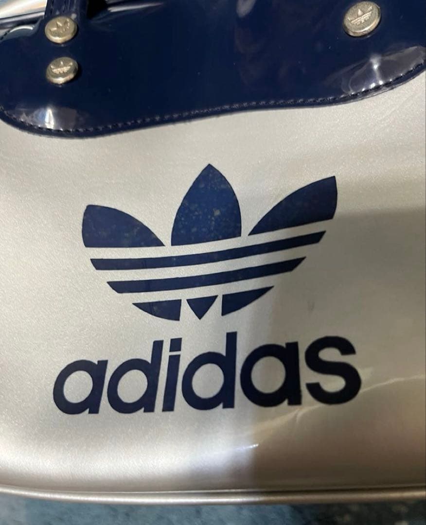 【レア美used✨】adidas エナメルミニボストンバッグ90'sヴィンテージ