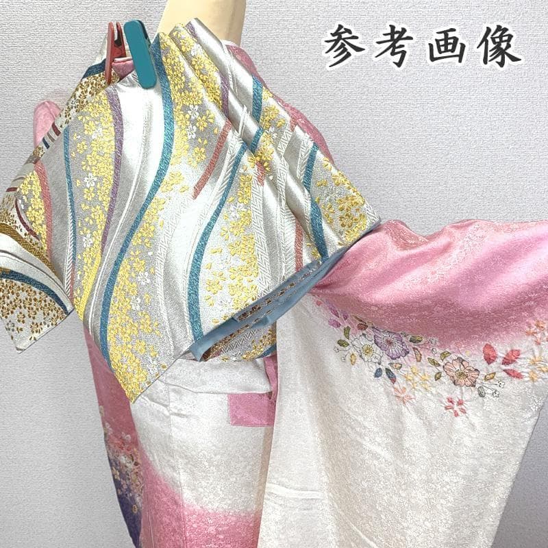 410z23〇ラメ振袖 桐屋 翠山工房 徳永憲峯 地紋 辻が花絞り染〇成人式