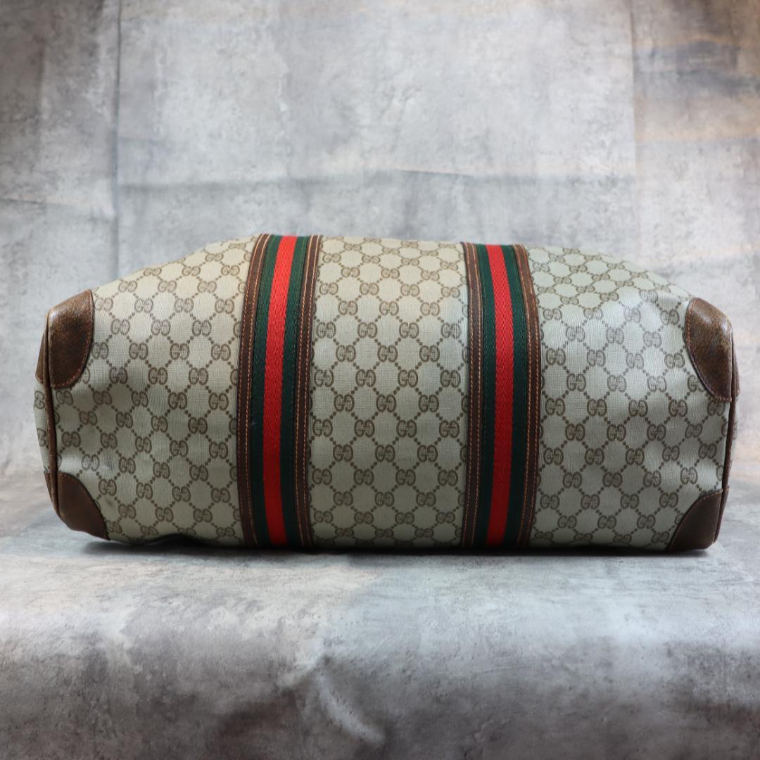 GUCCI グッチ GG柄 シェリーライン ボストンバッグ 大容量 ヴィンテージ