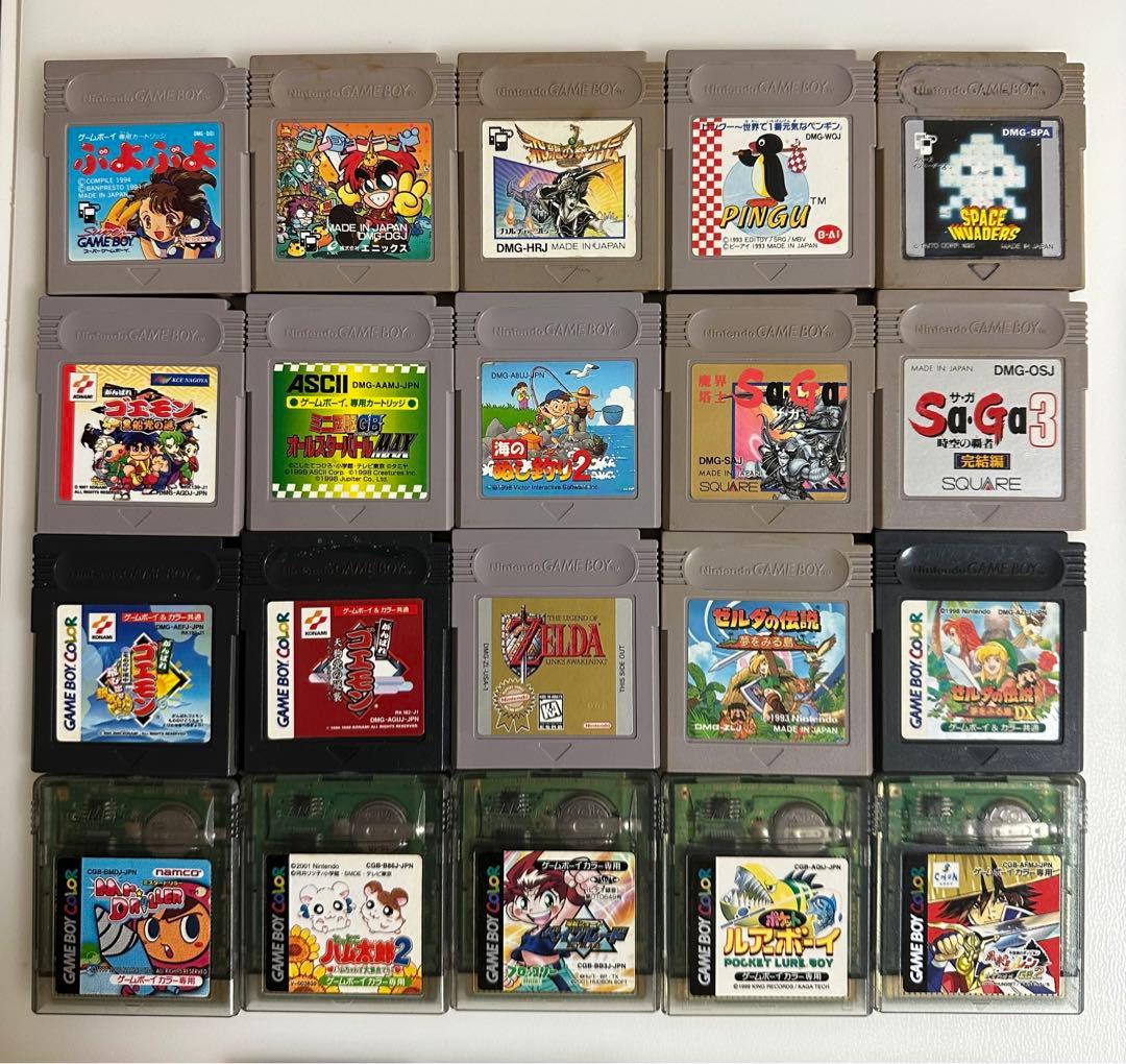 ゲームボーイカラー本体➕ゲームボーイソフト【153本】➕ケース【20個】