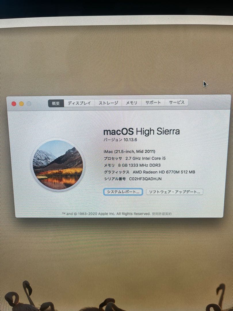 m*l様 iMac 21.5インチ (Mid 2011) SSD256GB メモ