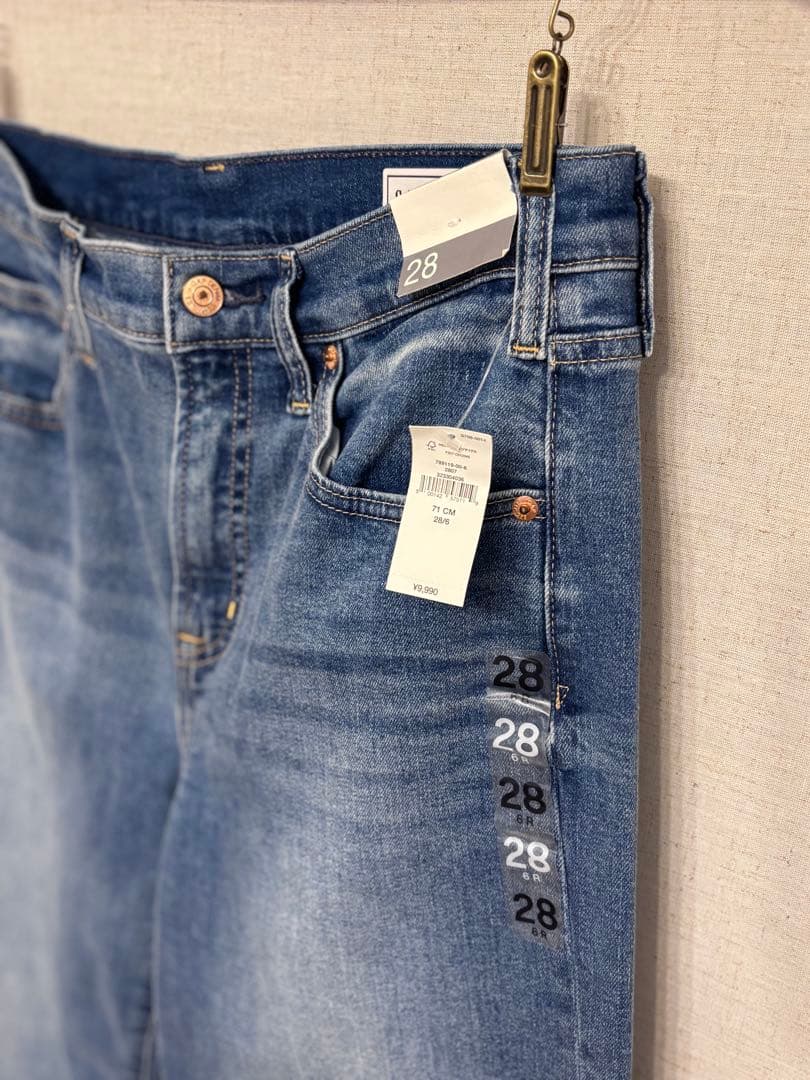 新品☆GAP 28inch バギーパンツ ミディアムウォッシュ イージー