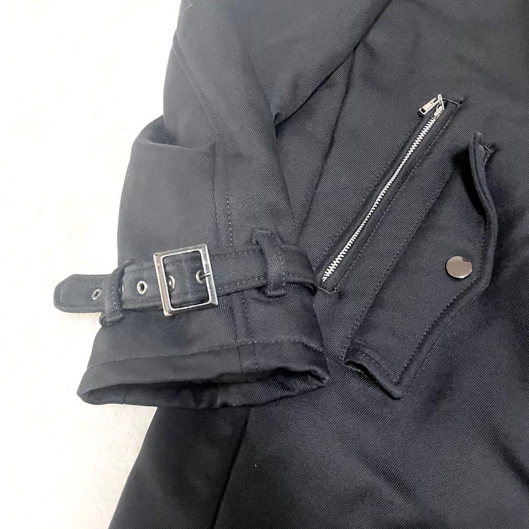 【モード系】 COMME CA mode ロングコート フルジップ アンゴラ 黒