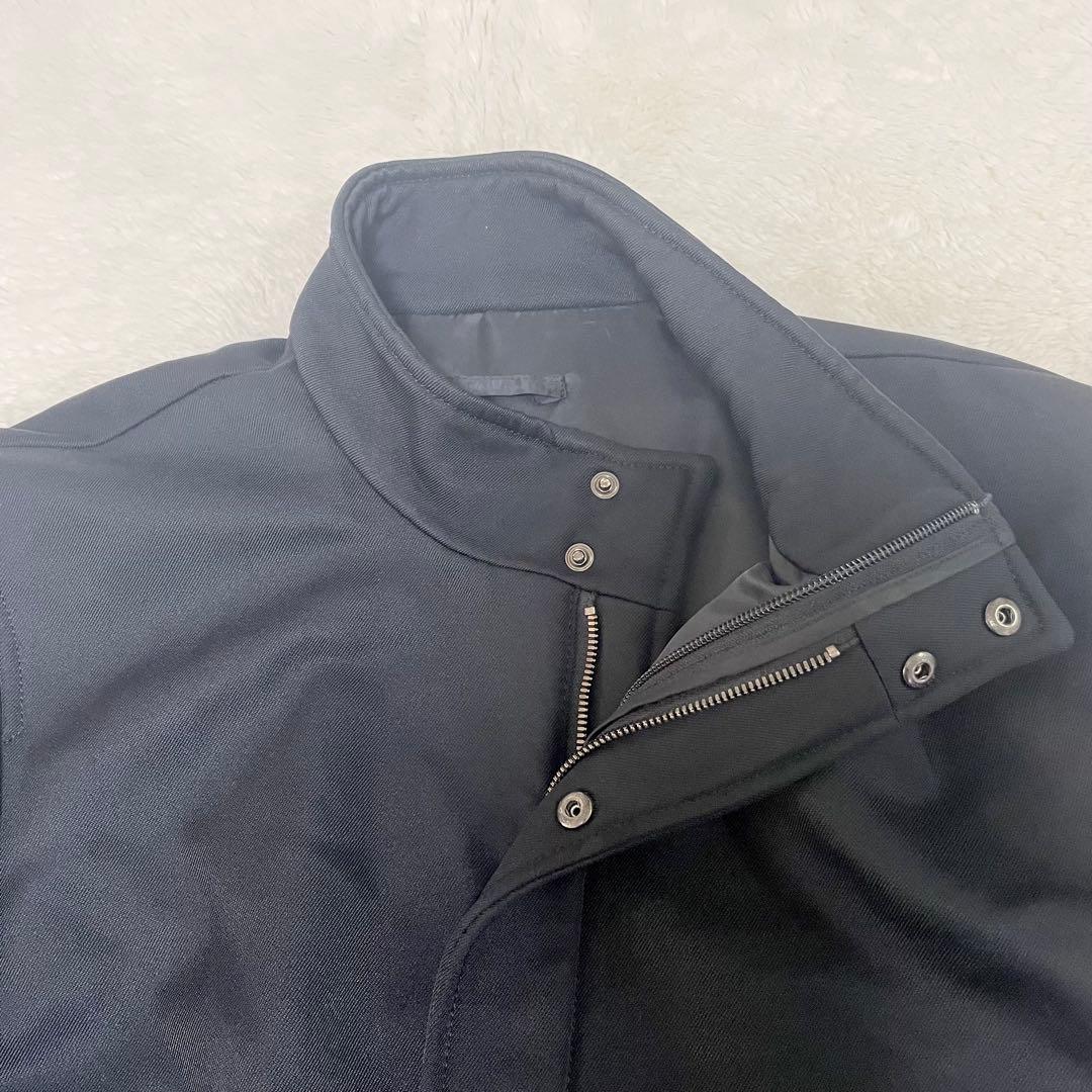 【モード系】 COMME CA mode ロングコート フルジップ アンゴラ 黒