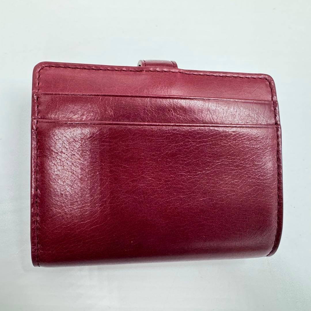 美品 TODS タイムレス 二つ折り財布 ボルドー レザー