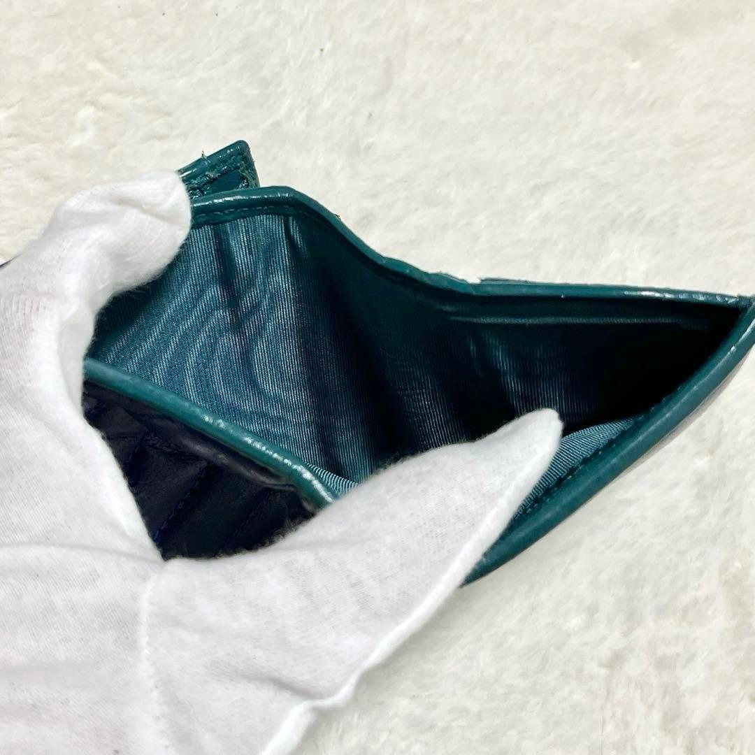 希少 GUCCI GGマーモント キルティング コンパクトウォレット ブルー