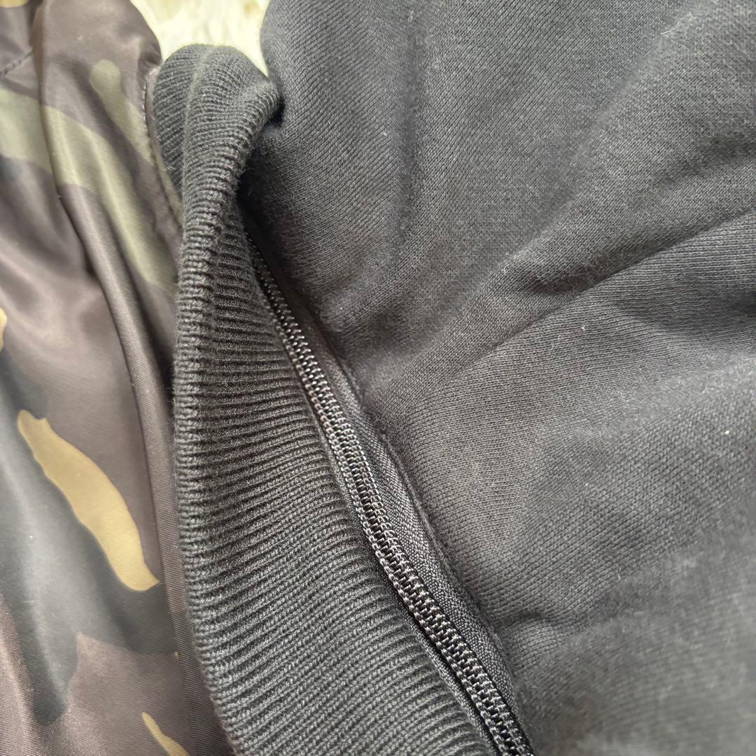 【美品】ALPHA INDUSTRIES カモフラ 迷彩 フード MA-1 XL
