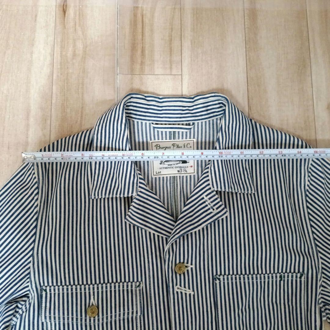 【美品】Burgus Plus ヒッコリー デニム カバーオール