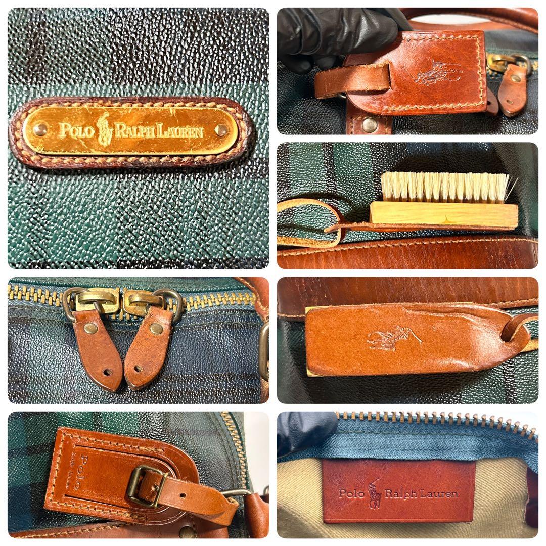 ラルフローレン 2WAY ボストンバッグ 旅行カバン PVCレザー 良品 希少